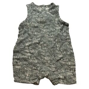 Apple Park Baby Infant Romper 6-12M Zebra Print 100% Organic Cotton Bubble